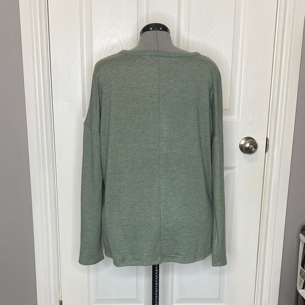 Sonoma Sage Tie-Front Button V-Neck Maternity Top Casual L - Picture 6 of 14